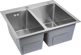 Rea Toby, 1.5-komorový nerezový drez 560x480x210 mm, brúsená oceľ, ZLE-06417