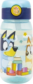 Plastová fľaša na pitie so slamkou a viečkom Bluey | Bez BPA, objem 510 ml