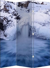 Paraván - Vodopád v zime (126x170 cm)