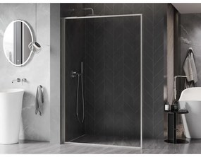 Mexen, Mexen Kioto-F L sprchová stena s rámom 95 x 202 cm, priehľadná 8 mm, brúsený nikel - 800-095-174-97-00