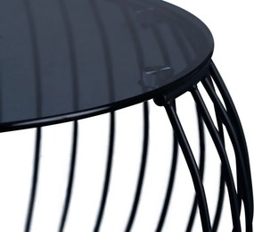 Okrúhly konferenčný stolík Shanghai, 80 cm, čierny/sivý