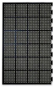 Odolná priemyselná gumová rohož, protiúnavová, 1 spoj dlhšia strana, 90 x 150 cm, čierna
