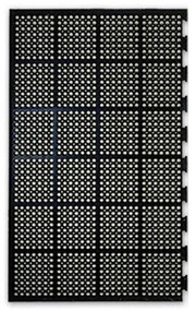 Odolná priemyselná gumová rohož, protiúnavová, 1 spoj dlhšia strana, 90 x 150 cm, čierna