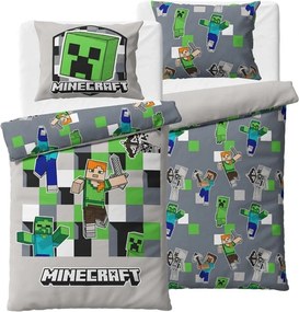 Obojstranné bavlnené posteľné obliečky Minecraft World - 100% bavlna - 70 x 90 cm + 140 x 200 cm