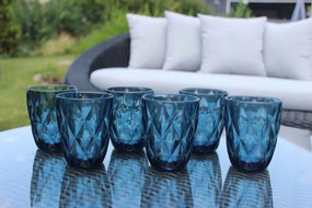 Modré sklenené poháre 270ml 6ks