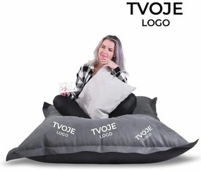 Sedací vak vankúš sivý semišový s vlastným logom EMI