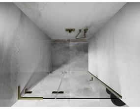 Mexen, Mexen Lunar L Otočné ľavé sprchové dvere 115 cm, transparentné, brúsené zlaté - 834L-115-000-55-00-L