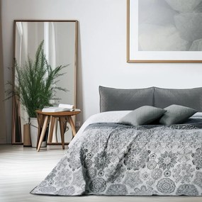 Bielo-sivý obojstranný pléd z mikrovlákna DecoKing Alhambra, 220 × 240 cm