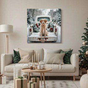 Vianočný obraz roztomilý pózujúci pes