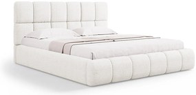 Micadoni Bellis moderná posteľ - Biela, Bouclé, 140 cm