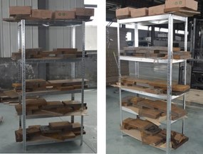 Regál 180x90x40 cm zinkovaný 5-policový, nosnosť 875 kg