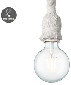 Luster na lanku LEONARDO ROPE 1xE27/10W/230V biela