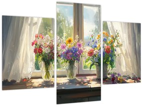 Obraz - Kytica pri okne (90x60 cm)