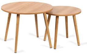 Okrúhle konferenčné stolíky v prírodnej farbe v súprave 2 ks ø 60 cm Luke – Bonami Essentials