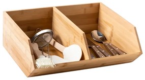 Bambusový organizér, úložný box 2-komorový, dvojitý, DOUBLE CAJA, 34x31x13
