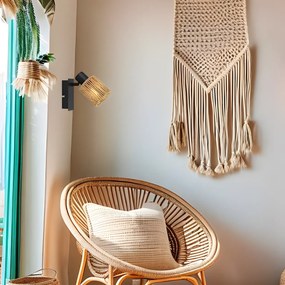 Toolight Toolight, nástenné svietidlo 1xE27, APP1823-1W, čierna-prírodná hnedá, OSW-09315