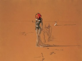 Umelecká tlač Female Figure with Head of Flowers, 1937, Salvador Dalí, (80 x 60 cm)