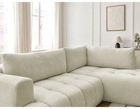 Béžová rozkladacia/s úložným priestorom rohová pohovka (pravý roh/do L) Fuji – Bobochic Paris