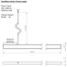 Sapho Sapho, LOREA LED pásik 141 cm, 6,8 W, studená biela, LED145