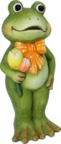 ZÁHRADNÁ FIGÚRKA – ŽABA S TULIPÁNMI, STOJACA, 19,5 x 17,5 x 45,5 CM *7539