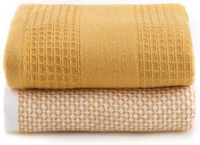 Žlté vaflové uteráky v súprave 2 ks 40x60 cm Betty – Foutastic