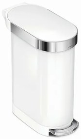 Simplehuman Pedálový odpadkový kôš Slim 45 l, biela