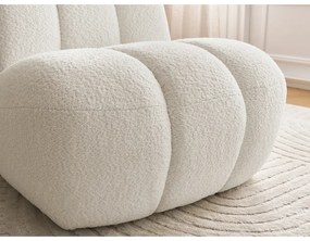 Biele kreslo z textílie buklé Janissaire – Bobochic Paris