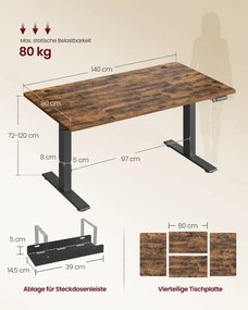 Elektrický pracovný stôl LSD144KD02