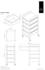 Plastový pojazdný regál v čierno-striebornej farbe 33x79 cm – Premier Housewares