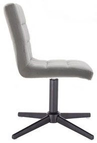 LuxuryForm DESIGN Stolička TOLEDO VELUR na čiernom kríži - svetlo šedá