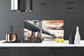 Sklenený obklad Do kuchyne Most mesto architektúra 125x50 cm