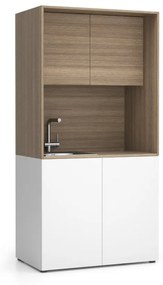 Kuchynka NIKA s drezom a batériou 1000 x 600 x 2000 mm, dub prírodný, ľavé