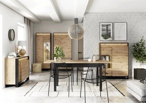 JEDÁLENSKÝ ROZKLADACÍ STÔL MAXIMO DUB ARTISAN / ČIERNY 146 - 186 cm