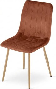 Gaštanovohnedá zamatová stolička LAVA