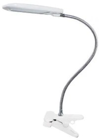 ACA Lighting LED stolný lampička s vypínačom a klipom BAZ 5W/230V/4000K/340Lm/120°/IP20, biela