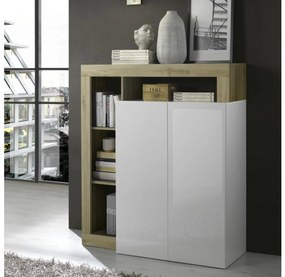 Komoda LENOR biela/hnedá