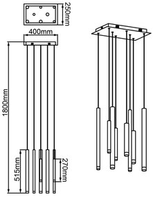 Brilliant - LED stmievateľný luster na lanku CEMBALO LED/32W/230V chróm/čierna/hnedá