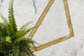 Dywany Łuszczów, Kusový koberec Emerald diamant 1019 cream and gold, 80x150, biela, kancelária