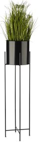 KOVOVÝ KVETINÁČ SO STOJANOM DARK 95X21 CM ČIERNA