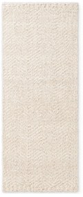 Krémový/slonovinový ručne tkaný behúň s prímesou vlny 80x200 cm Majoli – Elle Decoration