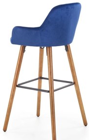 Halmar Barová stolička H-93, orech/tmavo modrá