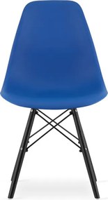 Set dvoch jedálenských stoličiek OSAKA modré (čierne nohy) 2ks