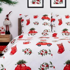 Posteľná obliečka Christmas Car Microfibre 200x220/2×70x80 cm – vianočný motív, mikrovlákno