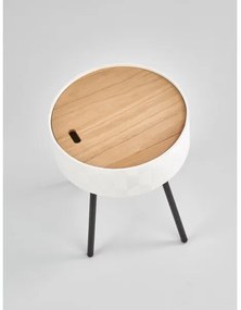 Konferenčný stolík AURA 45x38 cm biela/čierna/béžová