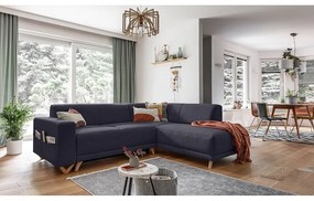 Antracitová rozkladacia/s úložným priestorom rohová pohovka (pravý roh/do L) Classy Sophie – Miuform