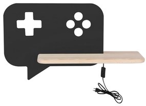LED Detské nástenné svietidlo s poličkou CONSOLE LED/5W/230V čierna