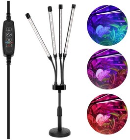 LED Stmievateľná stolná lampa na pestovanie rastlín VITARO 4xLED/10W/230V čierna