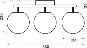 Toolight - Stropná kovová lampa GLAMOUR 3xE27 60W APP672-3C, chrómová, OSW-05642