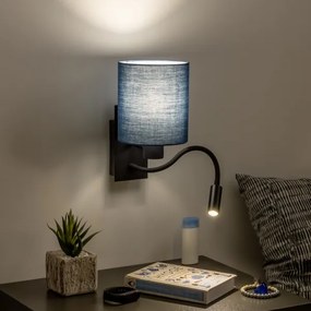 Brilagi - LED Nástenná lampa NUBILA 1xE27/25W/230V+ LED/3W čierna/tmavomodrá