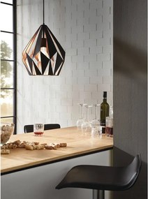 Čierne závesné svietidlo s kovovým tienidlom ø 31 cm CARLTON 1 – EGLO